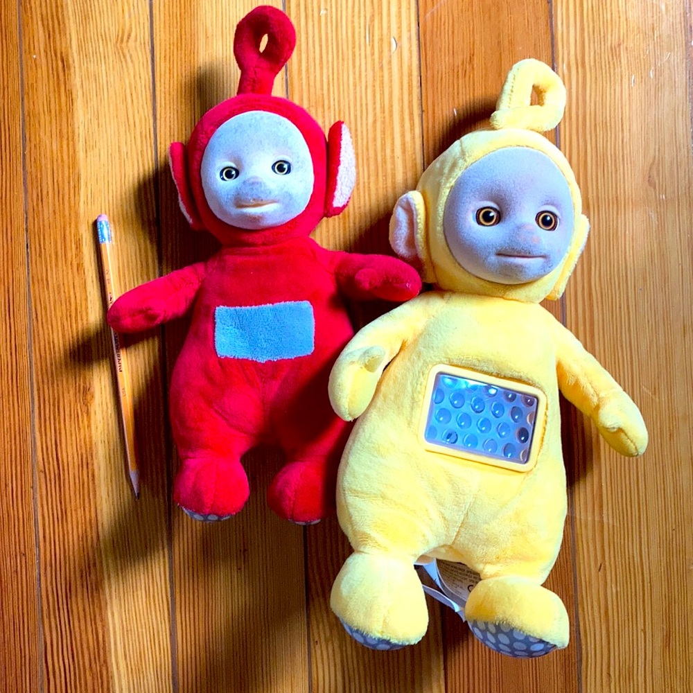 Two Teletubbies with sound and light toy